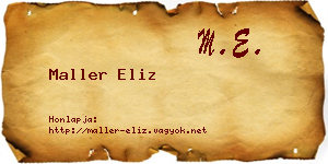 Maller Eliz névjegykártya